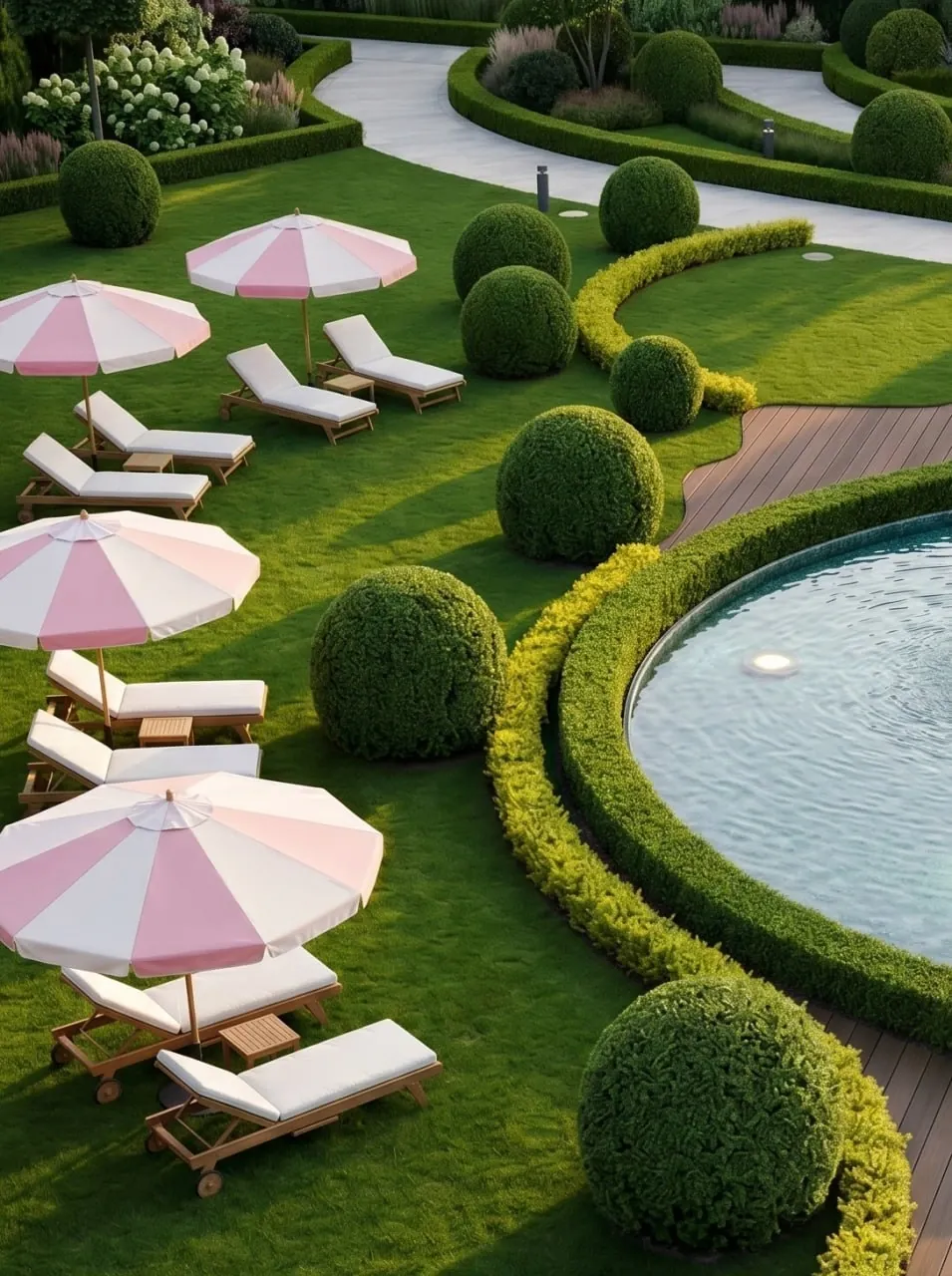 Lawn lounge by the pool